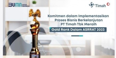 Komitmen dalam Implementasikan Proses Bisnis Berkelanjutan, PT Timah Tbk Raih Gold Rank Dalam ASRRAT 2023