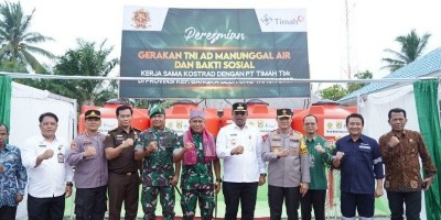 Desa Batu Beriga Jadi Salah Satu Lokasi Pembangunan Sumur Bor PT Timah Tbk Bersama Kostrad  