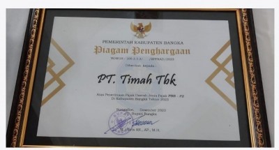 PT Timah Tbk Terima Penghargaan dari  Pemerintah Kabupaten Bangka, Kontribusi dalam Bidang Pajak