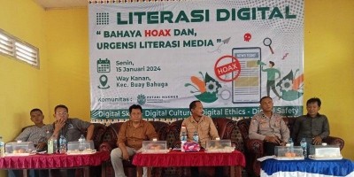 Sekretaris DPC Waykanan Jadi Pembicara Bahaya Hoax, Pada Kegiatan FPM